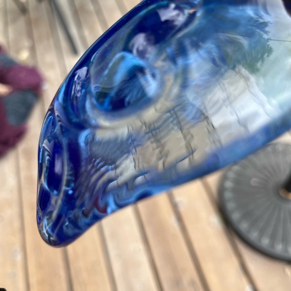 Fire & Light cobalt blue heart puka bowl in mint condition - Picture 5 of 6